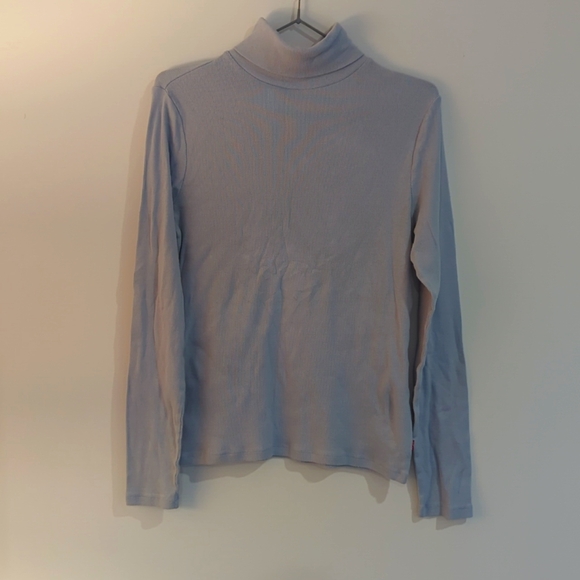 Basic Levi Blue Turtle Neck Ribbed - Picture 1 of 4